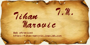 Tihan Marović vizit kartica